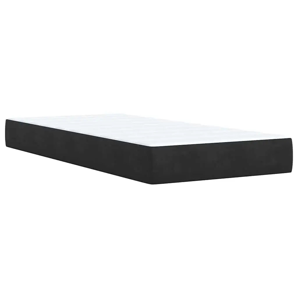Box Spring Bed Pocket Spring Mattress King Single Black Velvet