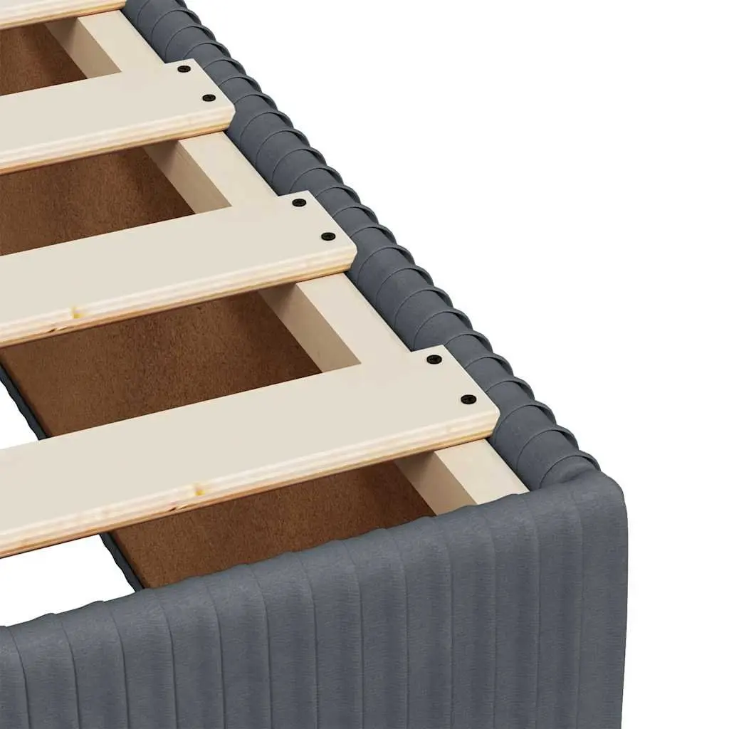 Box Spring Bed Adjustable Headboard Double Grey Velvet