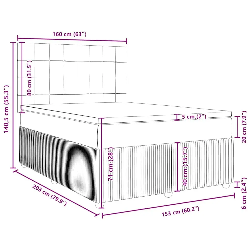Queen Box Spring Bed with Adjustable Headboard Pocket Sprung Mattress Grey Velvet