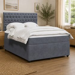 Queen Box Spring Bed with Pocket Spring Mattress and Headboard