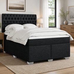 Queen Box Spring Bed with Adjustable Headboard and Pocket Springs