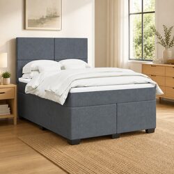 Box Spring Bed with Pocket Spring Mattress and Adjustable Headboard
