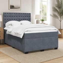 Queen Box Spring Bed with Adjustable Headboard and Mattress