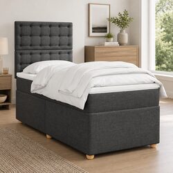 Box Spring Bed with Pocket Spring Mattress and Adjustable Headboard