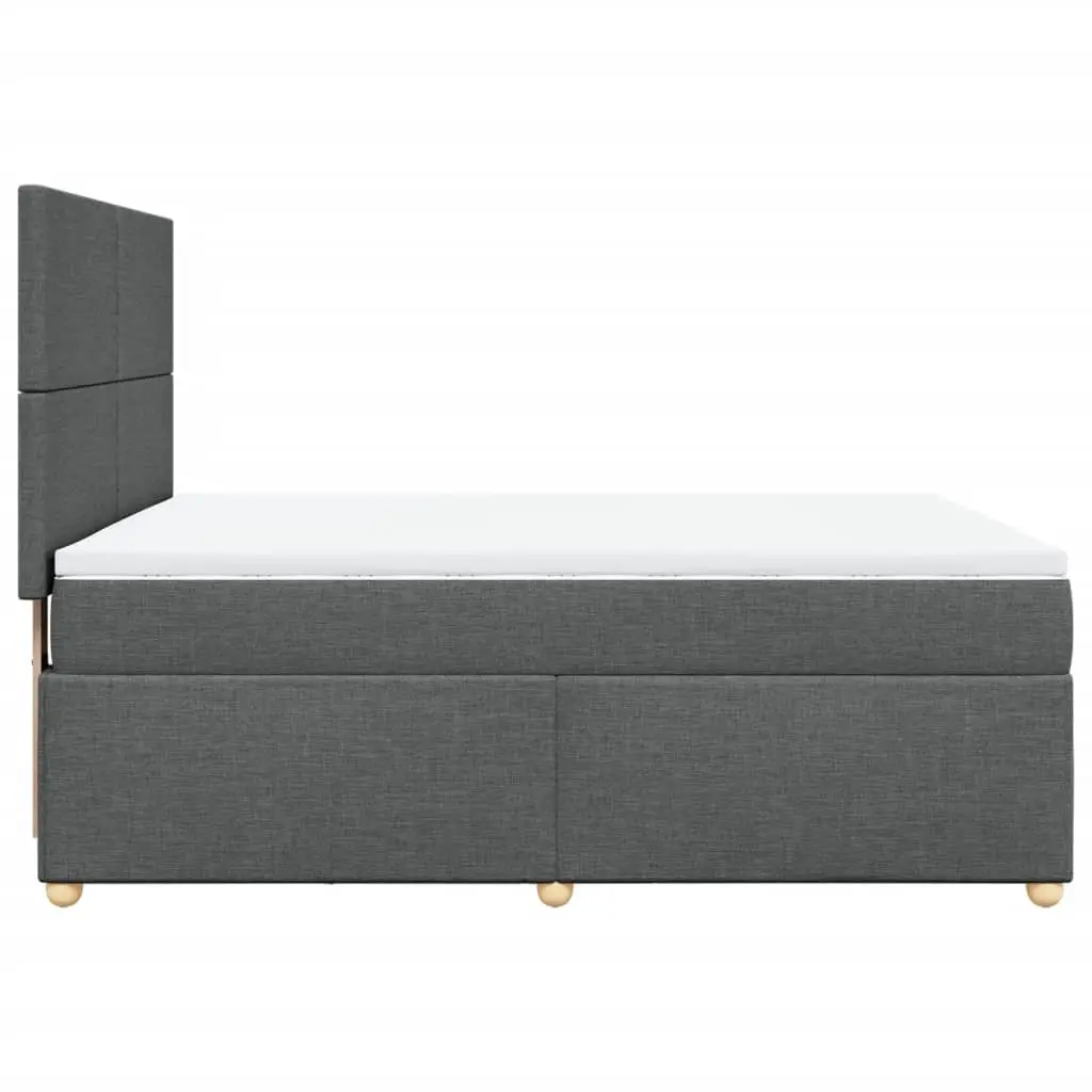 Queen Box Spring Bed with Pocket Mattress Height Adjustable Headboard Grey