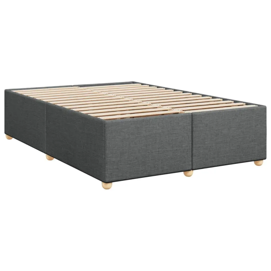 Queen Box Spring Bed with Pocket Mattress Height Adjustable Headboard Grey