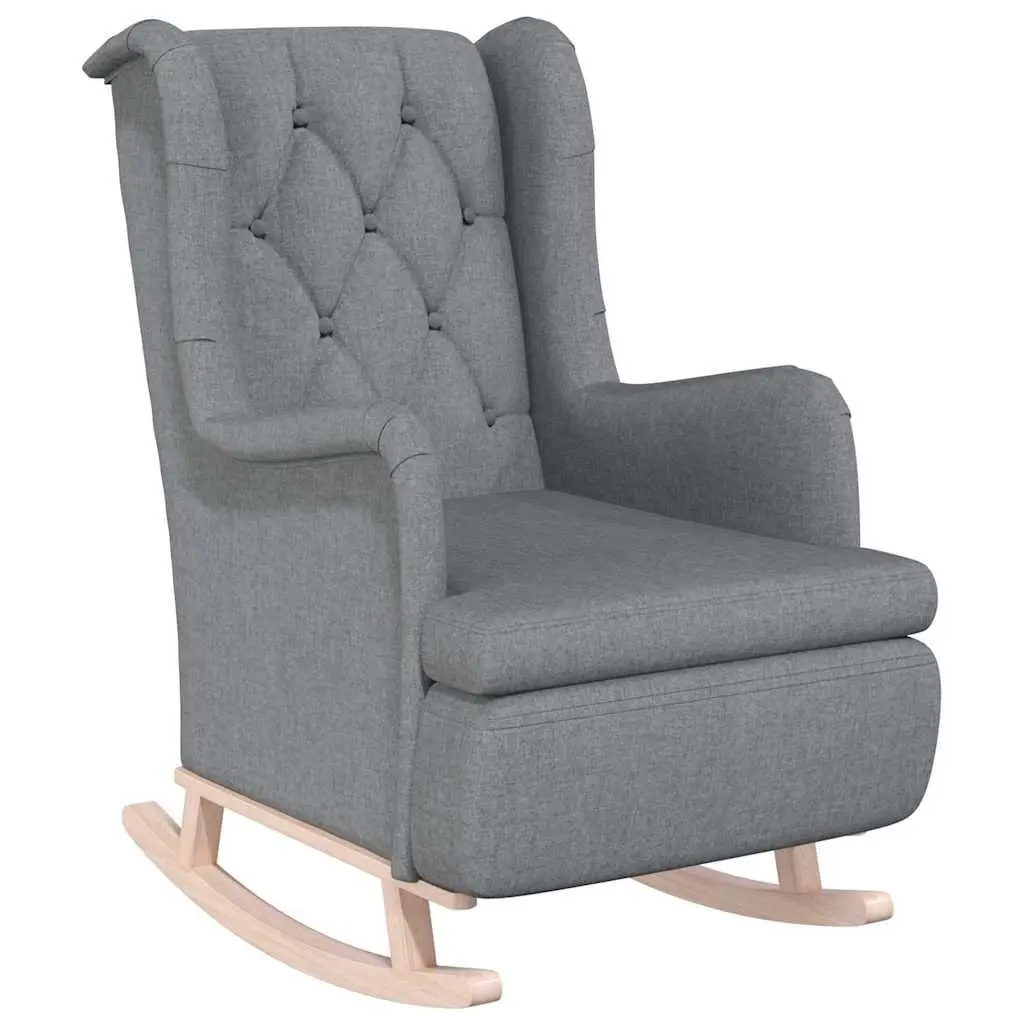 Armchair Padded Foam Upholstered Rocking Legs Grey