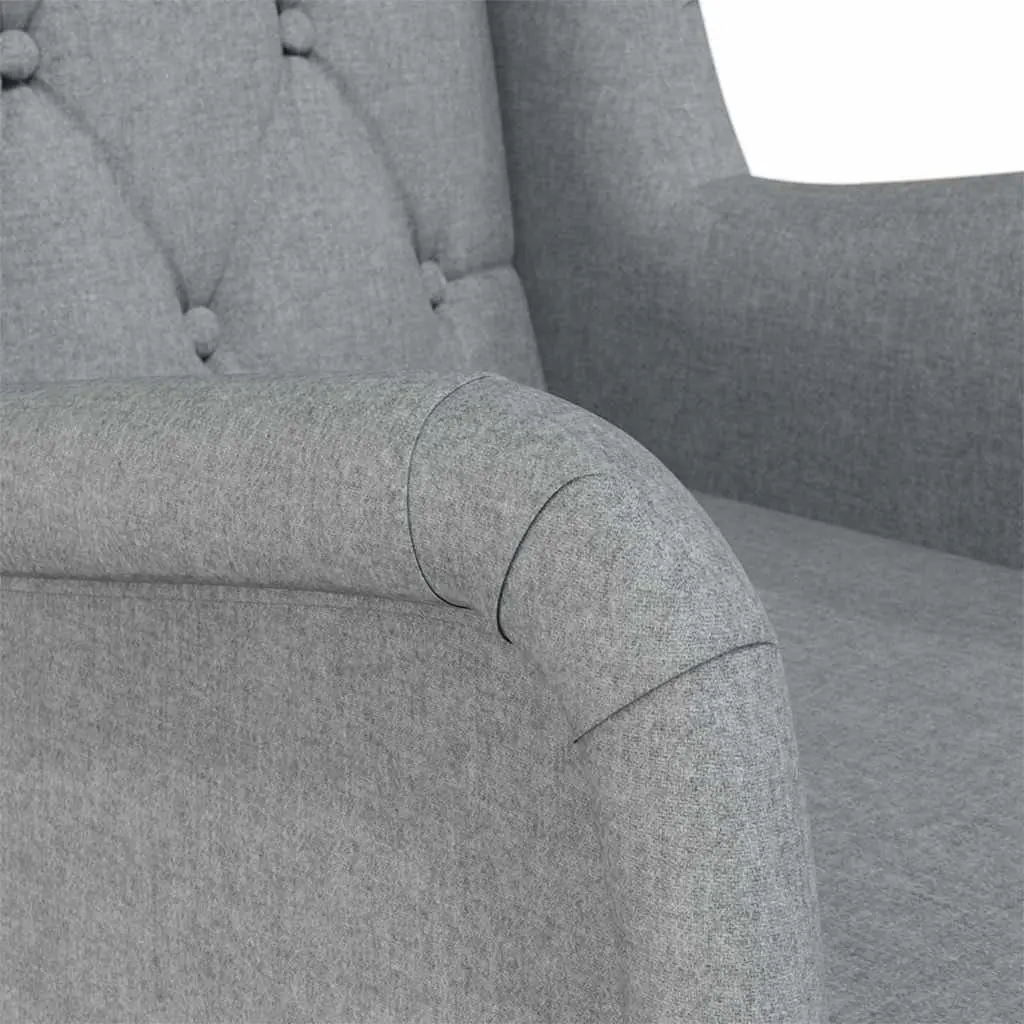 Armchair Padded Foam Upholstered Rocking Legs Grey