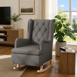 Padded Foam Upholstered Armchair with Rocking Legs
