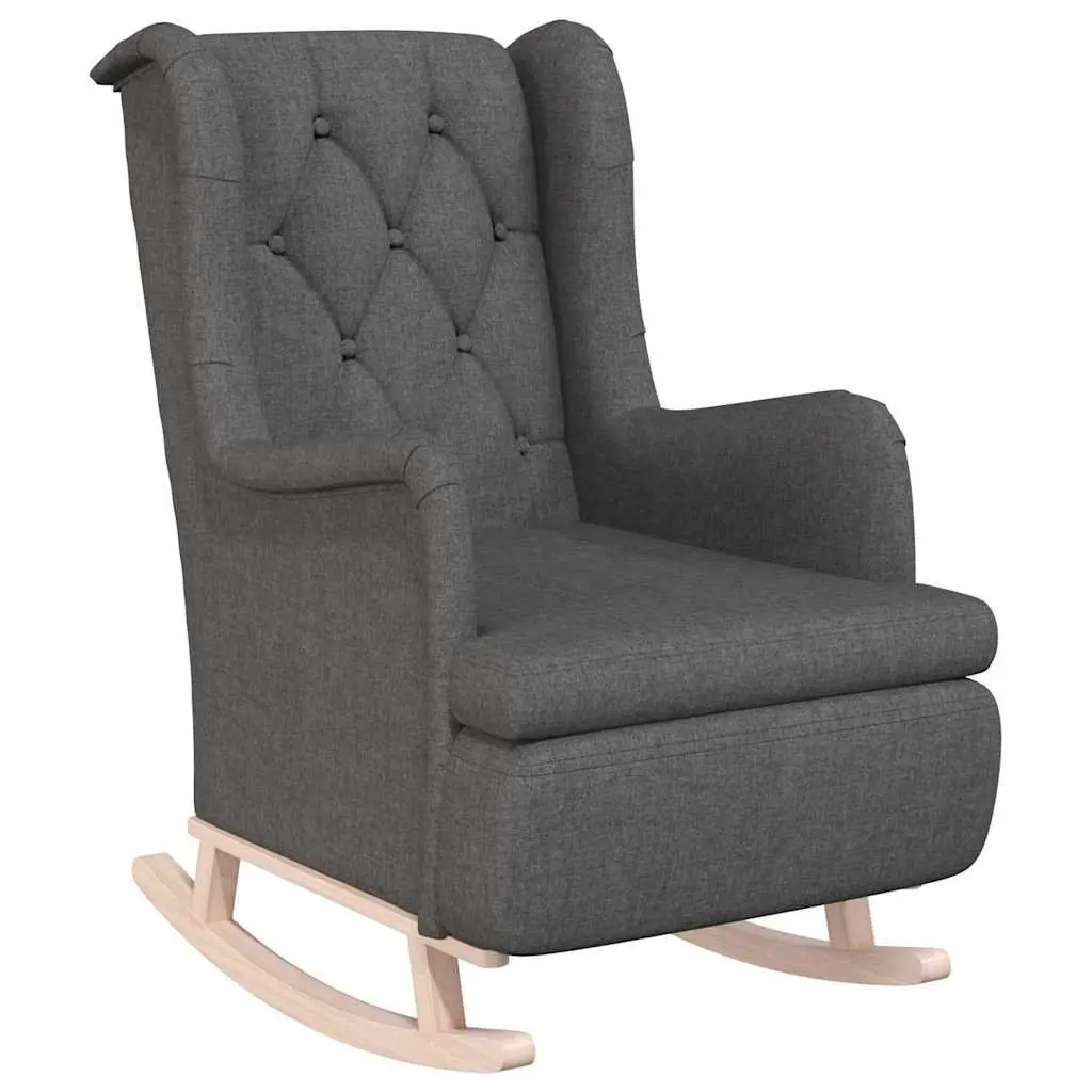 Armchair Padded Foam Seat Rocking Legs Grey Fabric