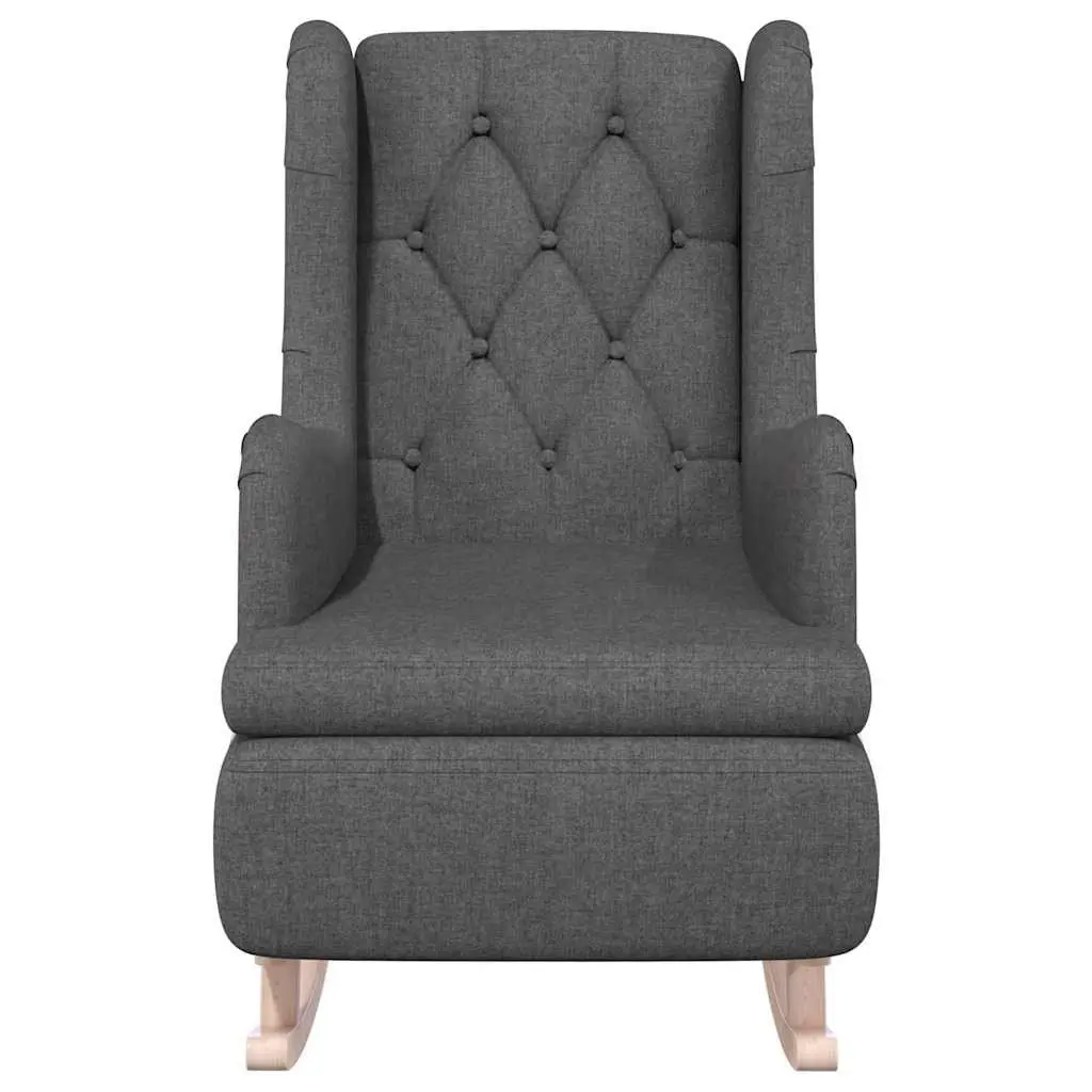 Armchair Padded Foam Seat Rocking Legs Grey Fabric
