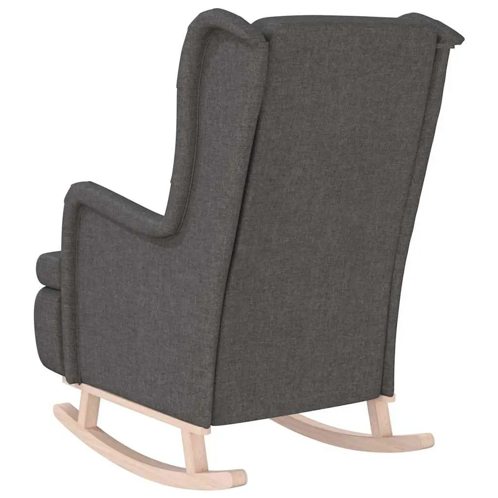 Armchair Padded Foam Seat Rocking Legs Grey Fabric