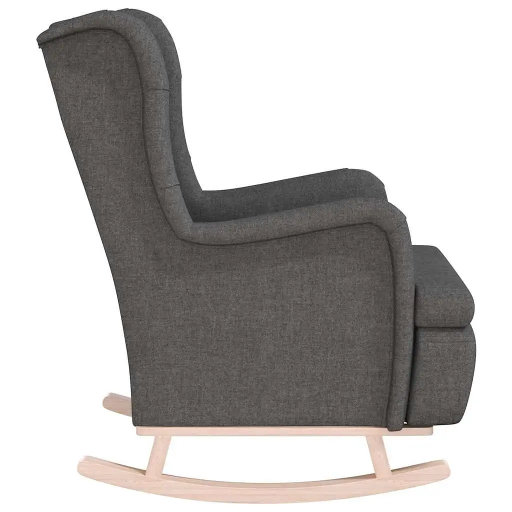 Armchair Padded Foam Seat Rocking Legs Grey Fabric