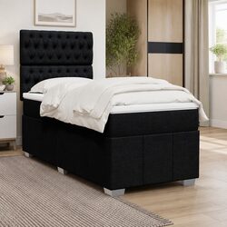 Box Spring Bed with Adjustable Headboard and Pocket Mattress