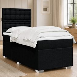 Box Spring Bed with Pocket Spring Mattress and LED
