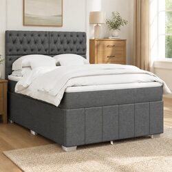 Double Box Spring Bed with Pocket Spring Mattress and Headboard