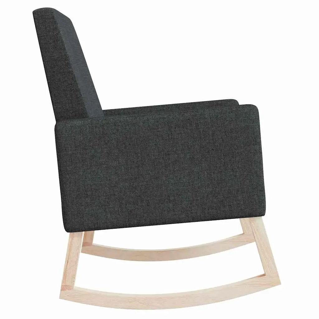 Rocking Chair Black Fabric Upholstered Armrest Living Room Lounge Seating