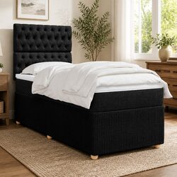 Box Spring Bed King Single with Pocket Spring and LED Lights