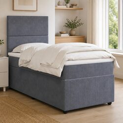 King Single Box Spring Bed with Adjustable Headboard and Mattress