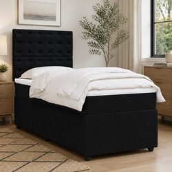 King Single Box Spring Bed with Pocket Mattress and LED