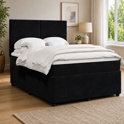 Box Spring Bed with Pocket Spring Mattress and Adjustable Headboard