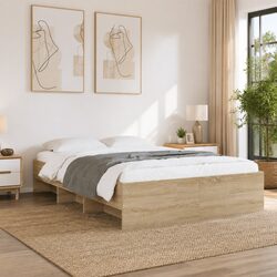 Engineered Wood Bed Frame 135x190 cm with Storage