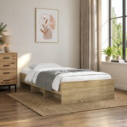 Engineered Wood Bed Frame Sonoma Oak 90x190 cm