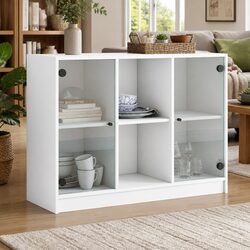 White Engineered Wood Sideboard 102x37x75.5 cm
