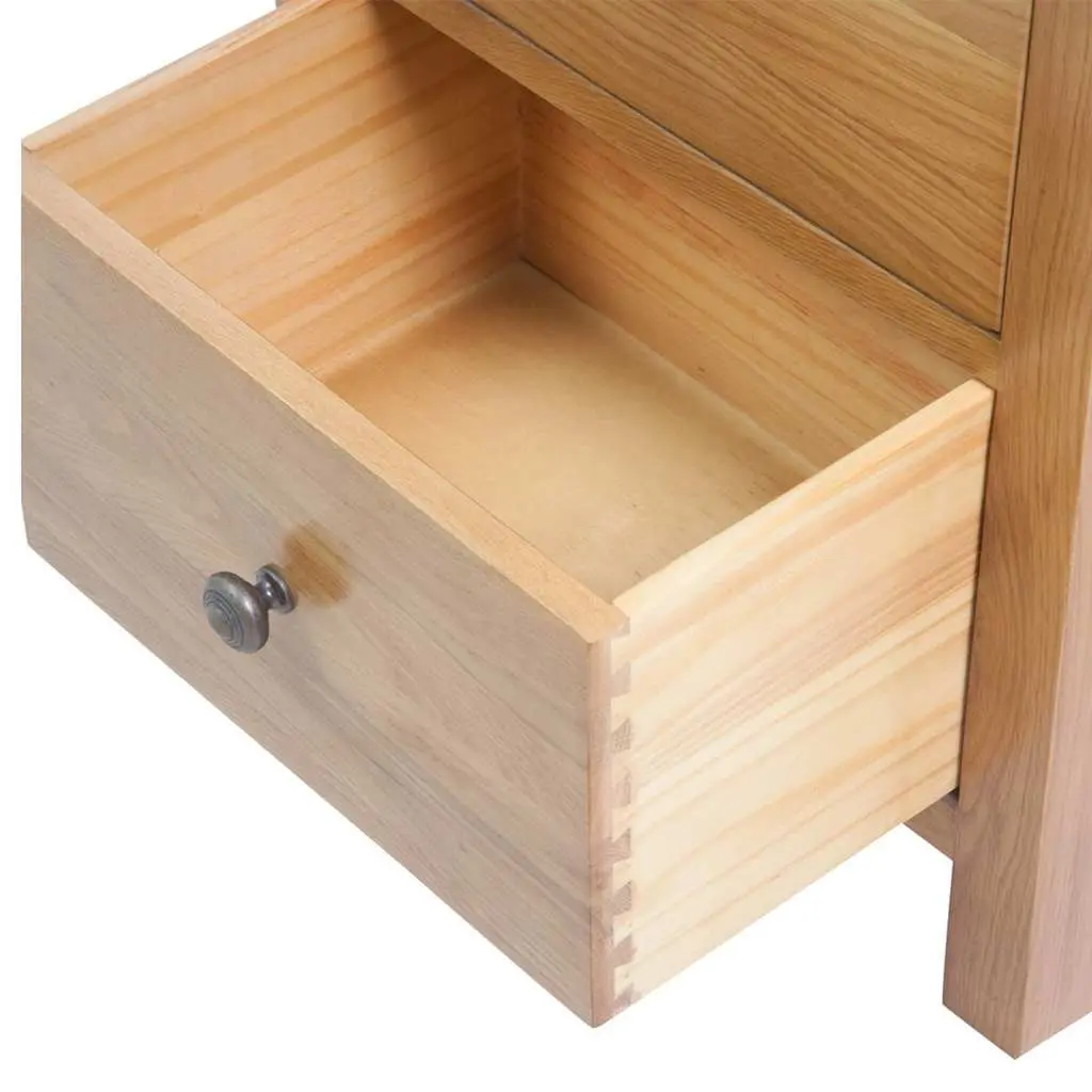 Tall Chest of Drawers Solid Oak Wood Extra-Tall 5 Drawer Storage Cabinet Brown 45x32x110 cm