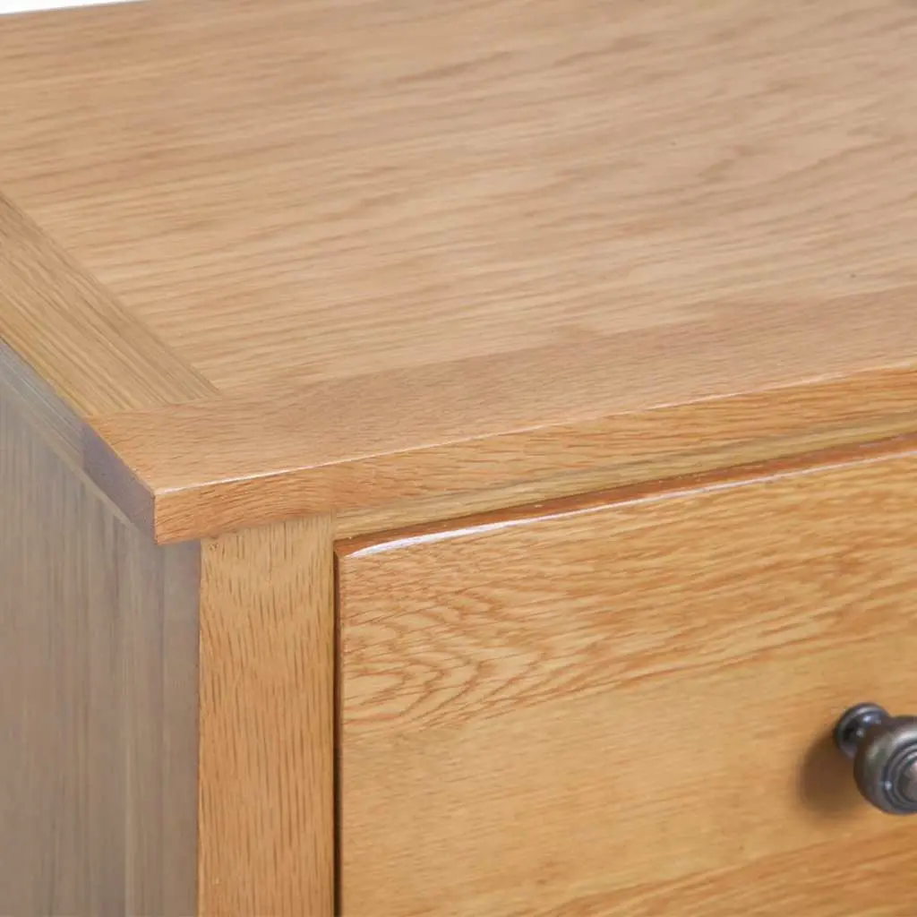 Tall Chest of Drawers Solid Oak Wood Extra-Tall 5 Drawer Storage Cabinet Brown 45x32x110 cm