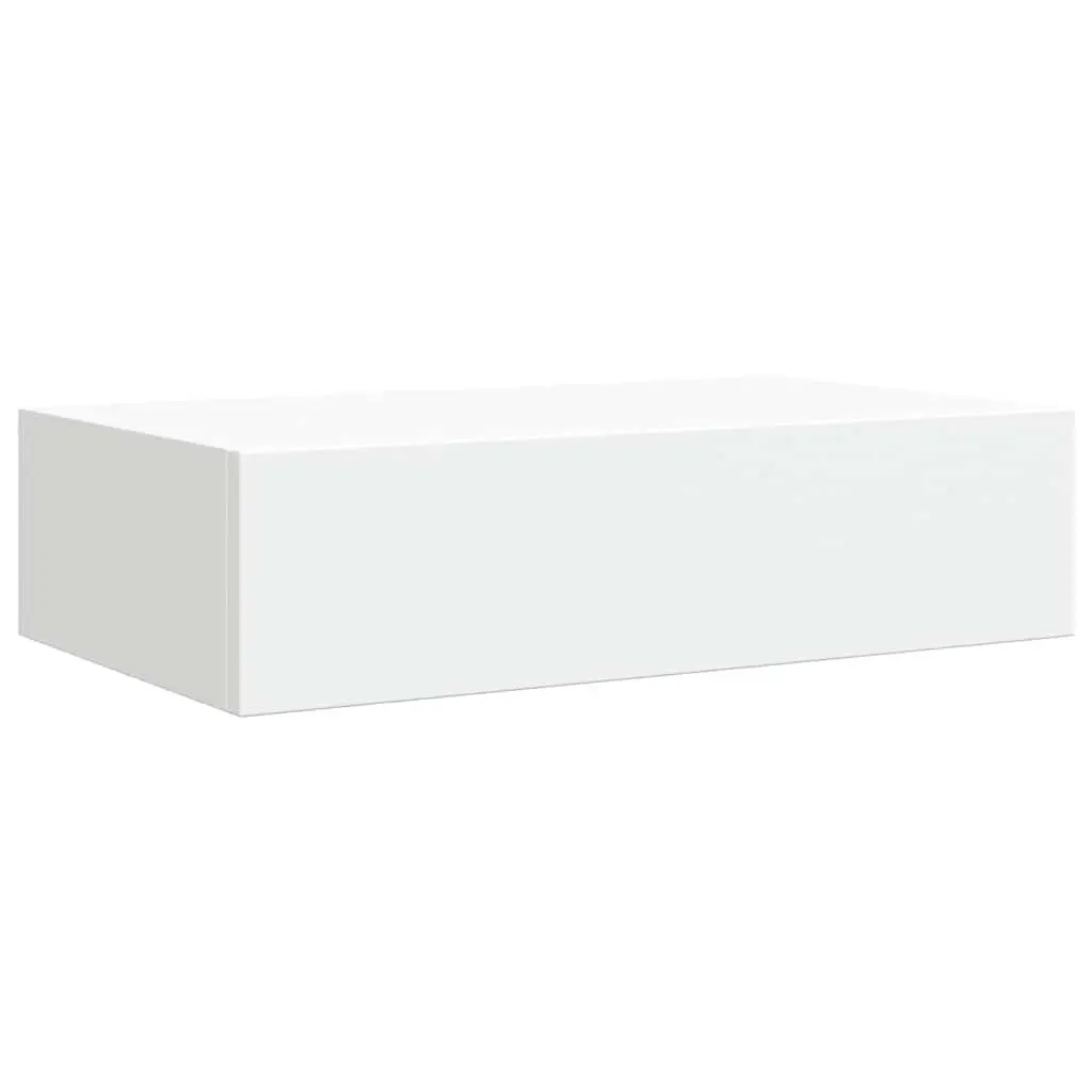 Wall-mounted Drawer Shelf Compact White Floating Storage Organizer 40x23.5x10cm