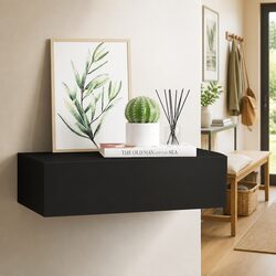 Wall-Mounted Storage Drawer Shelf - Black Finish 40x23.5x10cm