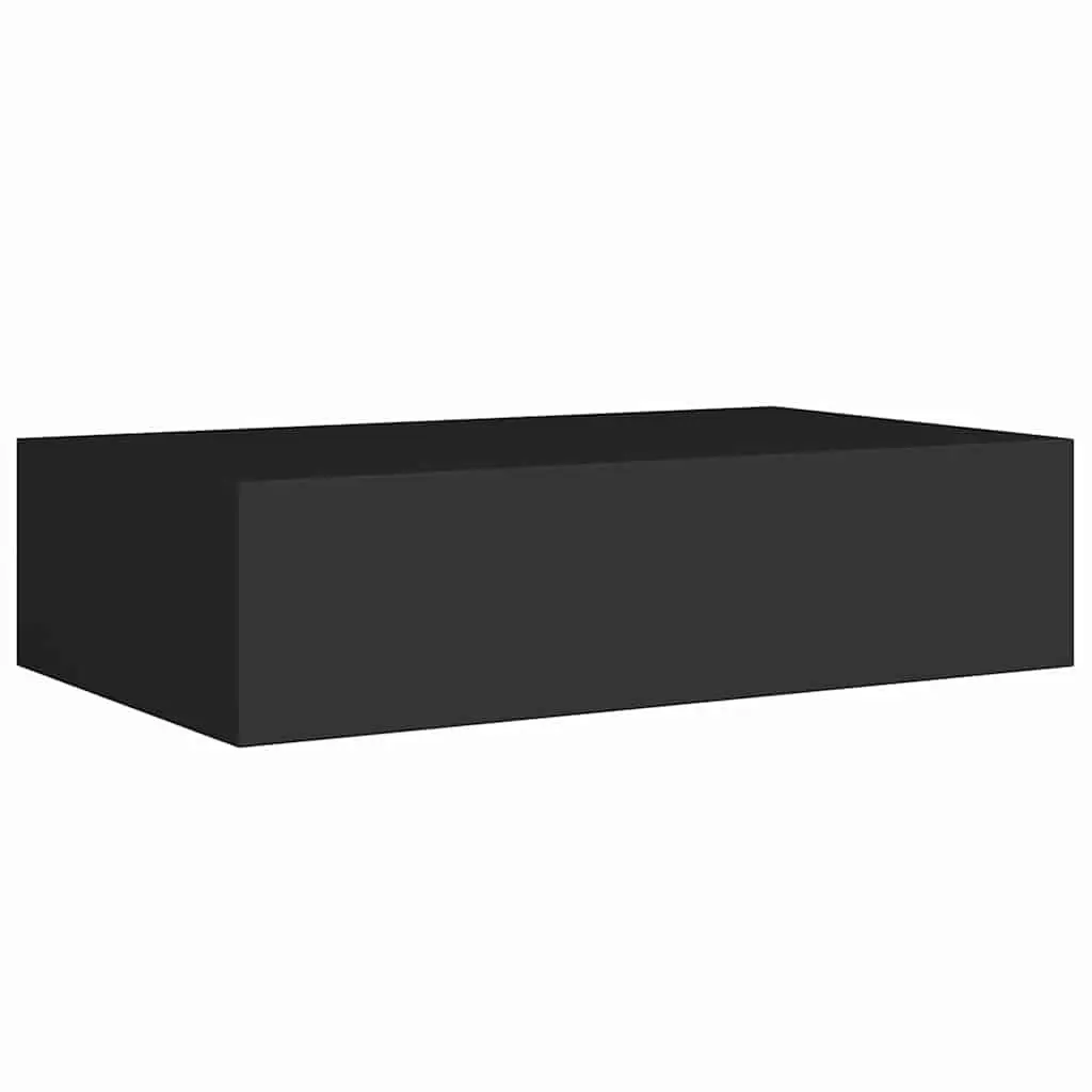 Wall-mounted Drawer Shelf Compact Storage Organizer 40x23.5x10cm Black