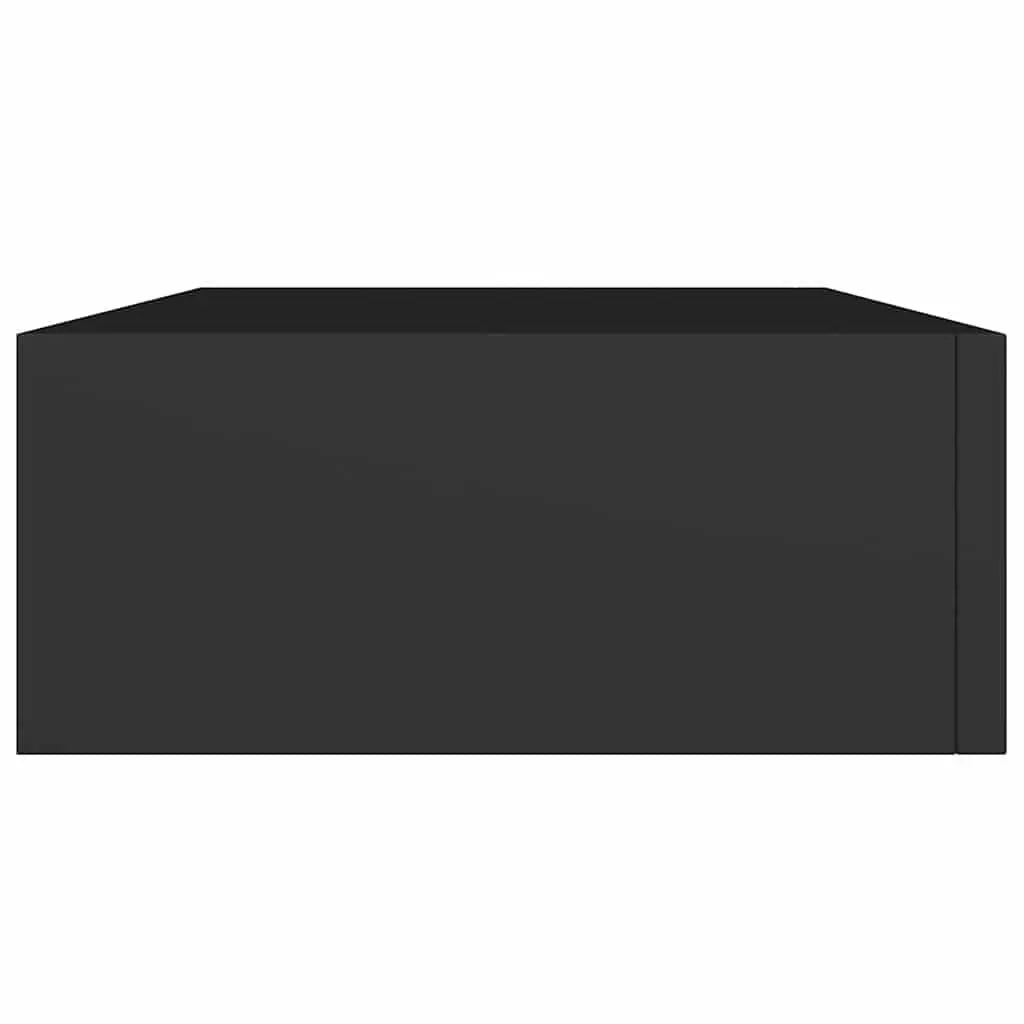 Wall-mounted Drawer Shelf Compact Storage Organizer 40x23.5x10cm Black
