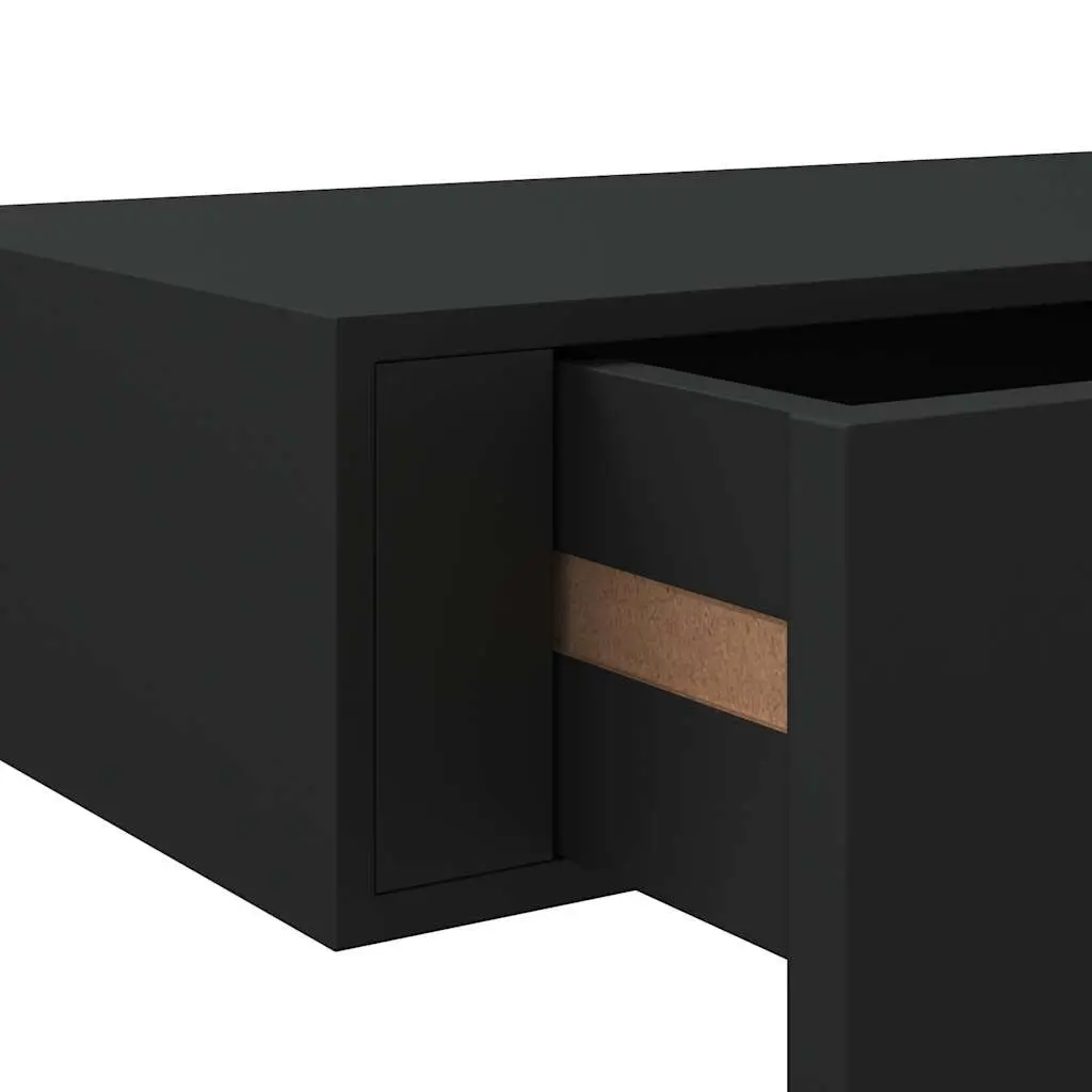 Wall-mounted Drawer Shelf Compact Storage Organizer 40x23.5x10cm Black