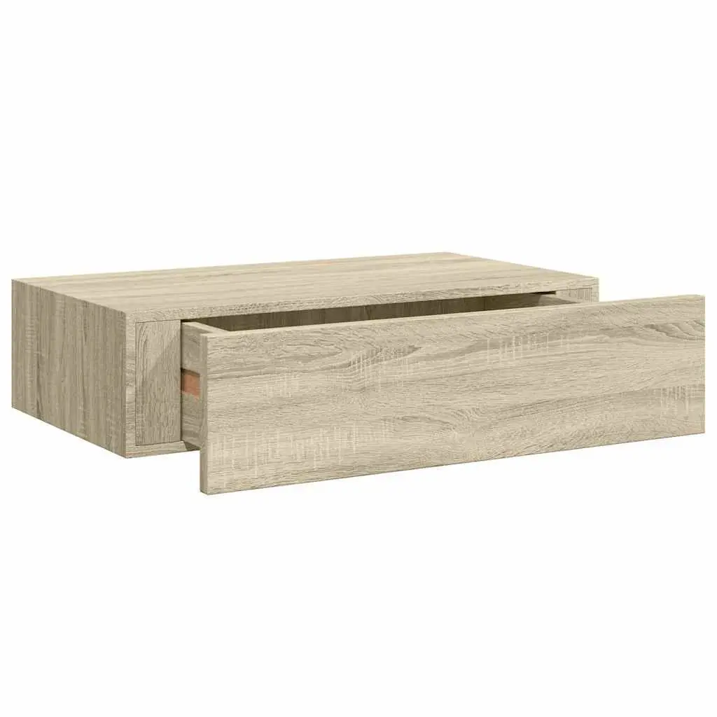 Wall-mounted Drawer Shelves Floating Storage Brown 40x23.5x10cm Set of 2