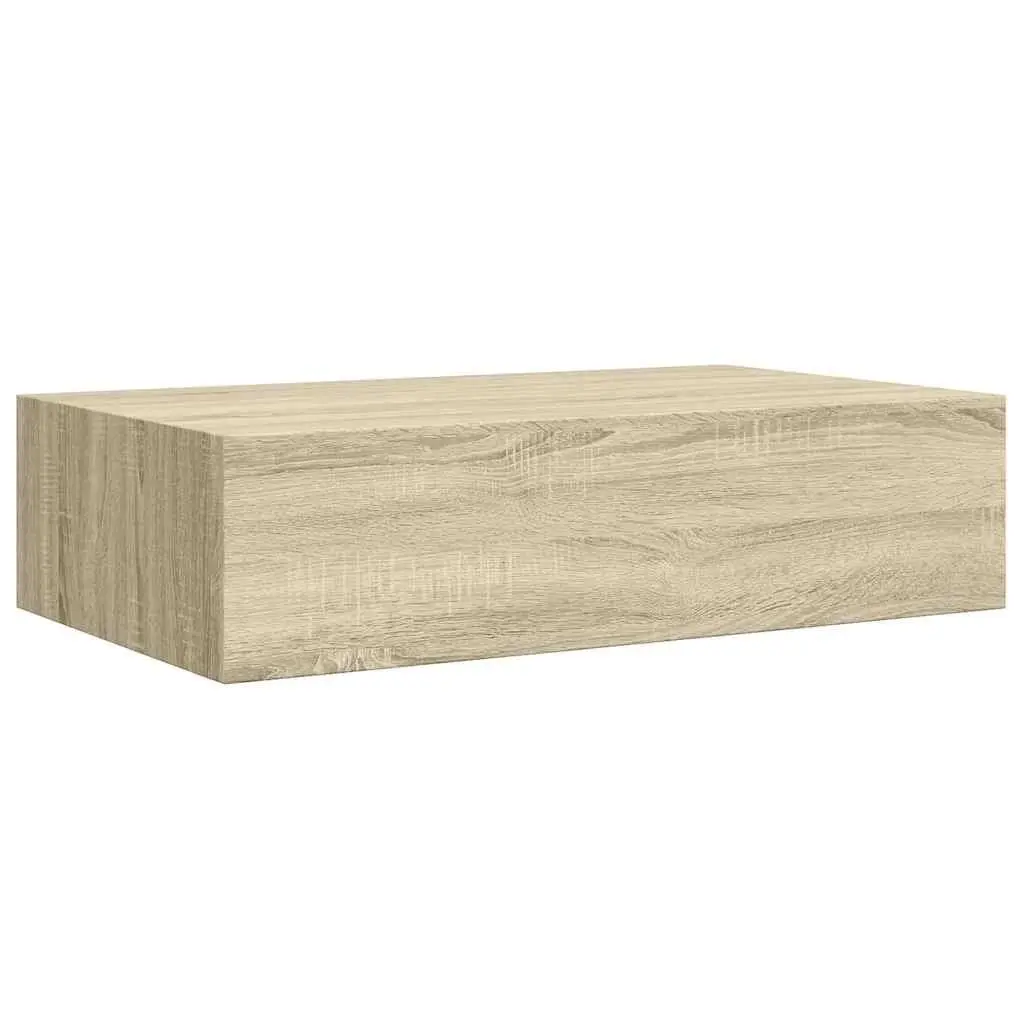 Wall-mounted Drawer Shelves Floating Storage Brown 40x23.5x10cm Set of 2