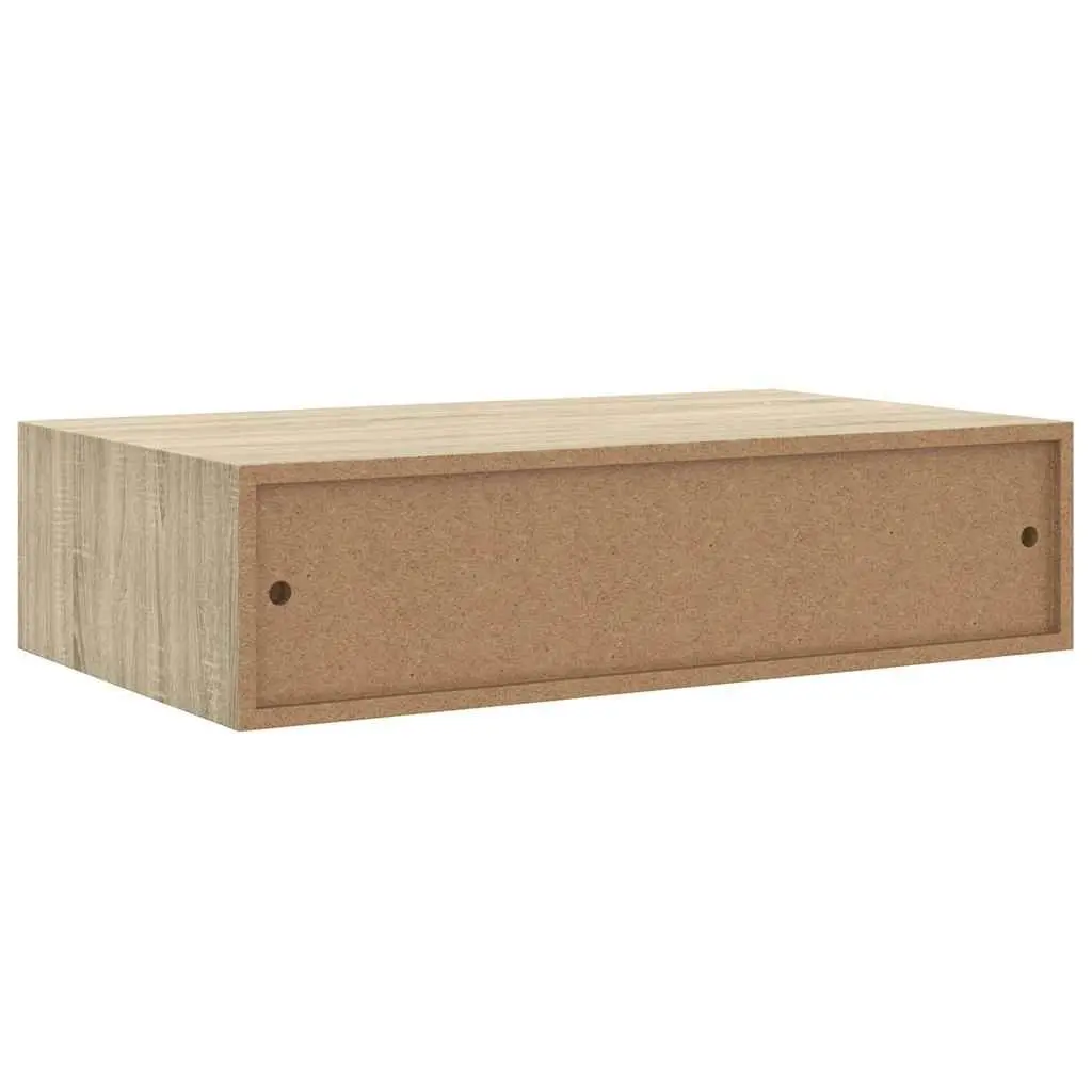 Wall-mounted Drawer Shelves Floating Storage Brown 40x23.5x10cm Set of 2