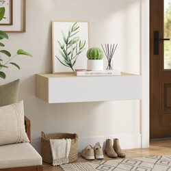 Wall-Mounted Drawer Shelf with MDF and Metal Construction