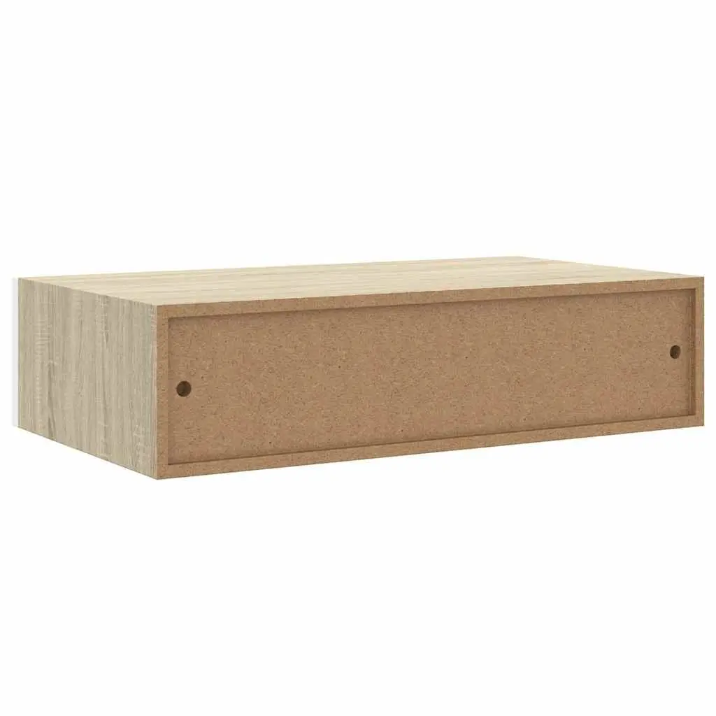 Wall Drawer Shelves Compact Storage 40 x 23.5 x 10 cm Oak and White 2 Piece