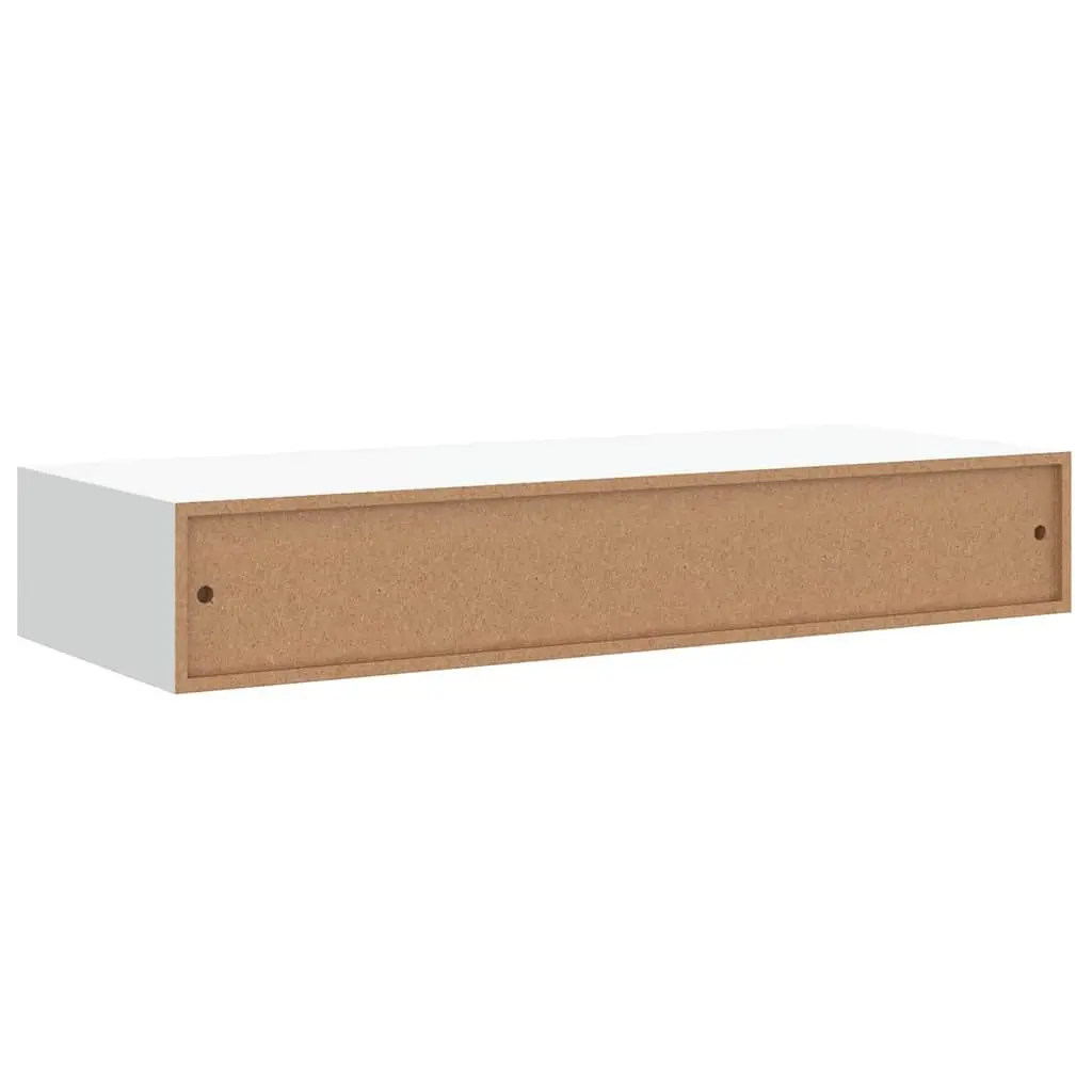 Wall-mounted Drawer Shelves Compact Floating Storage Organiser 2 Pieces White