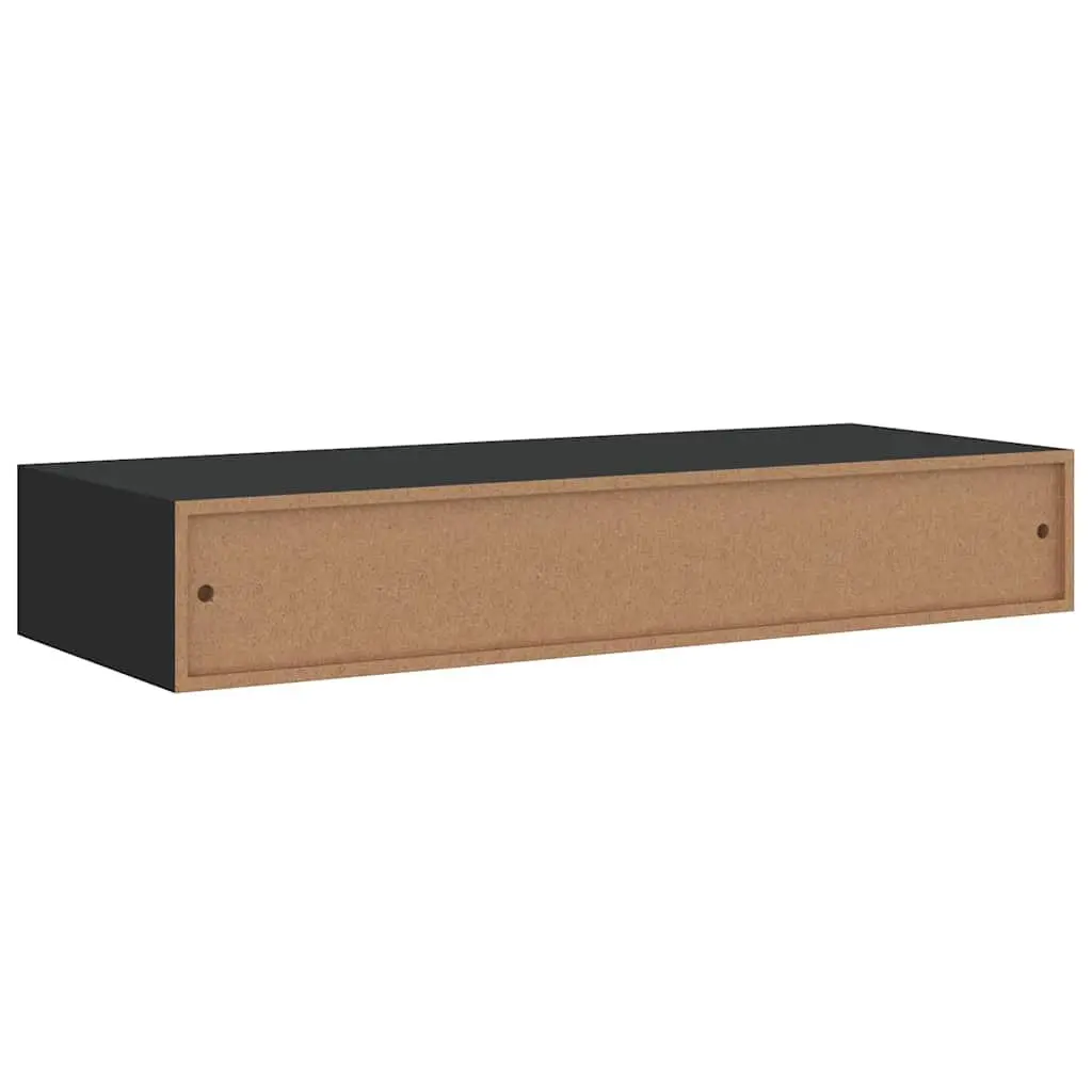 Wall-mounted Drawer Shelves Compact Black 2 Piece