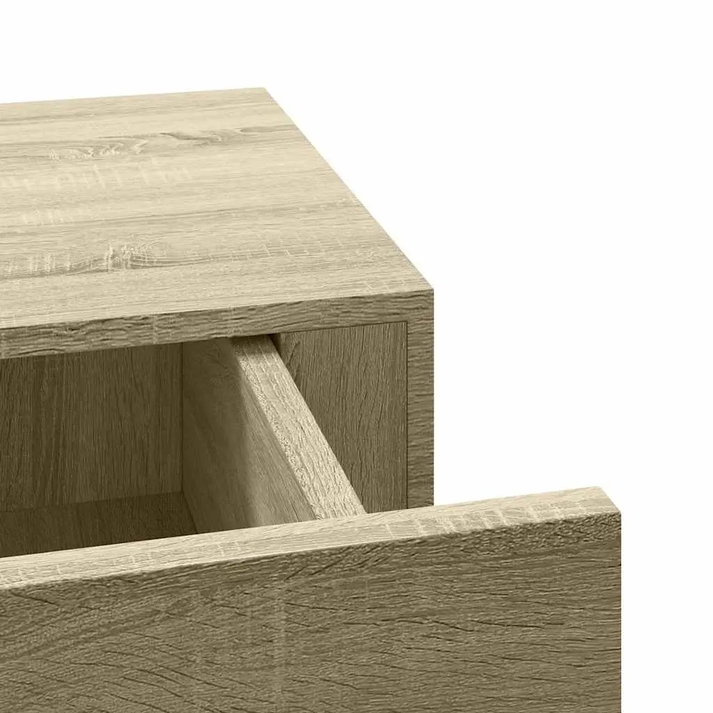 Wall-mounted Drawer Shelves Compact Floating Storage Organizer Oak Brown 60x23.5x10cm Set of 2