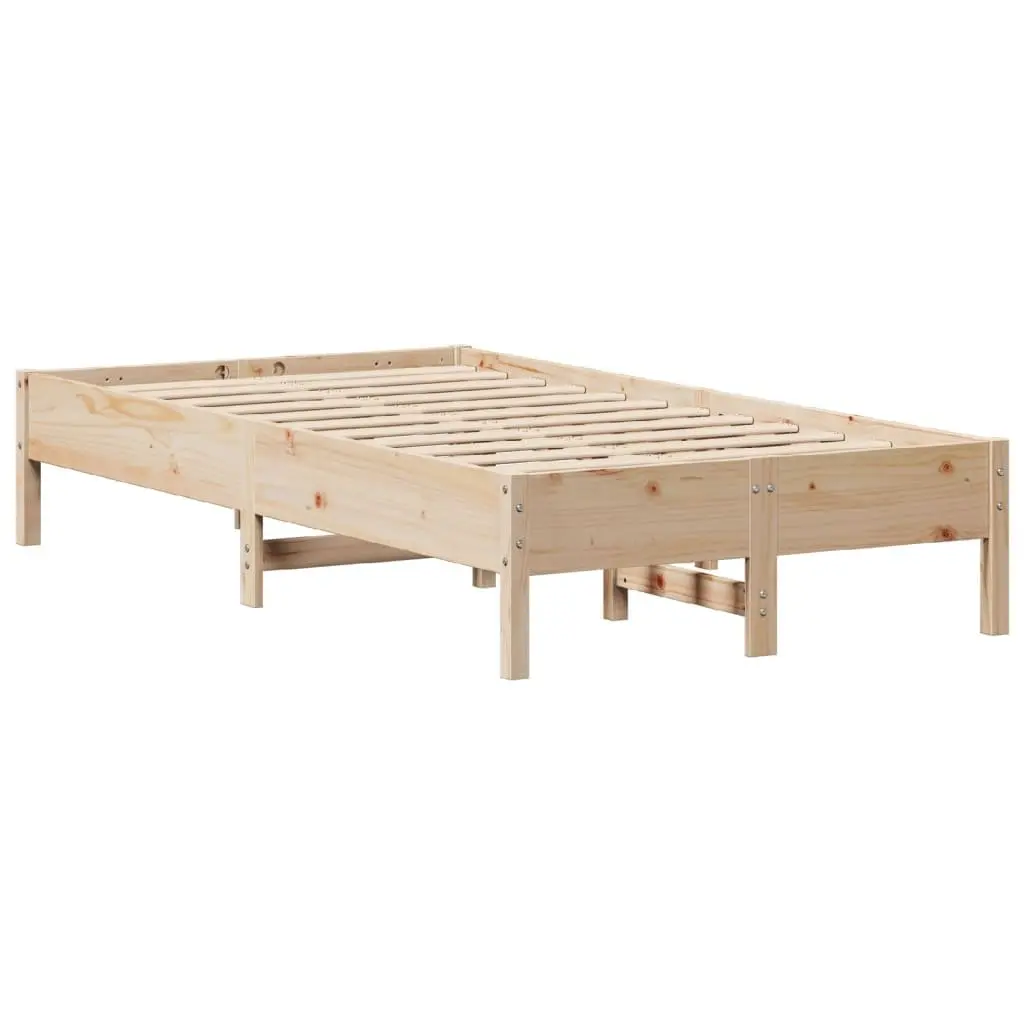 Solid Wood Pine Bed Frame with Slatted Base and Headboard 90x190 cm Brown