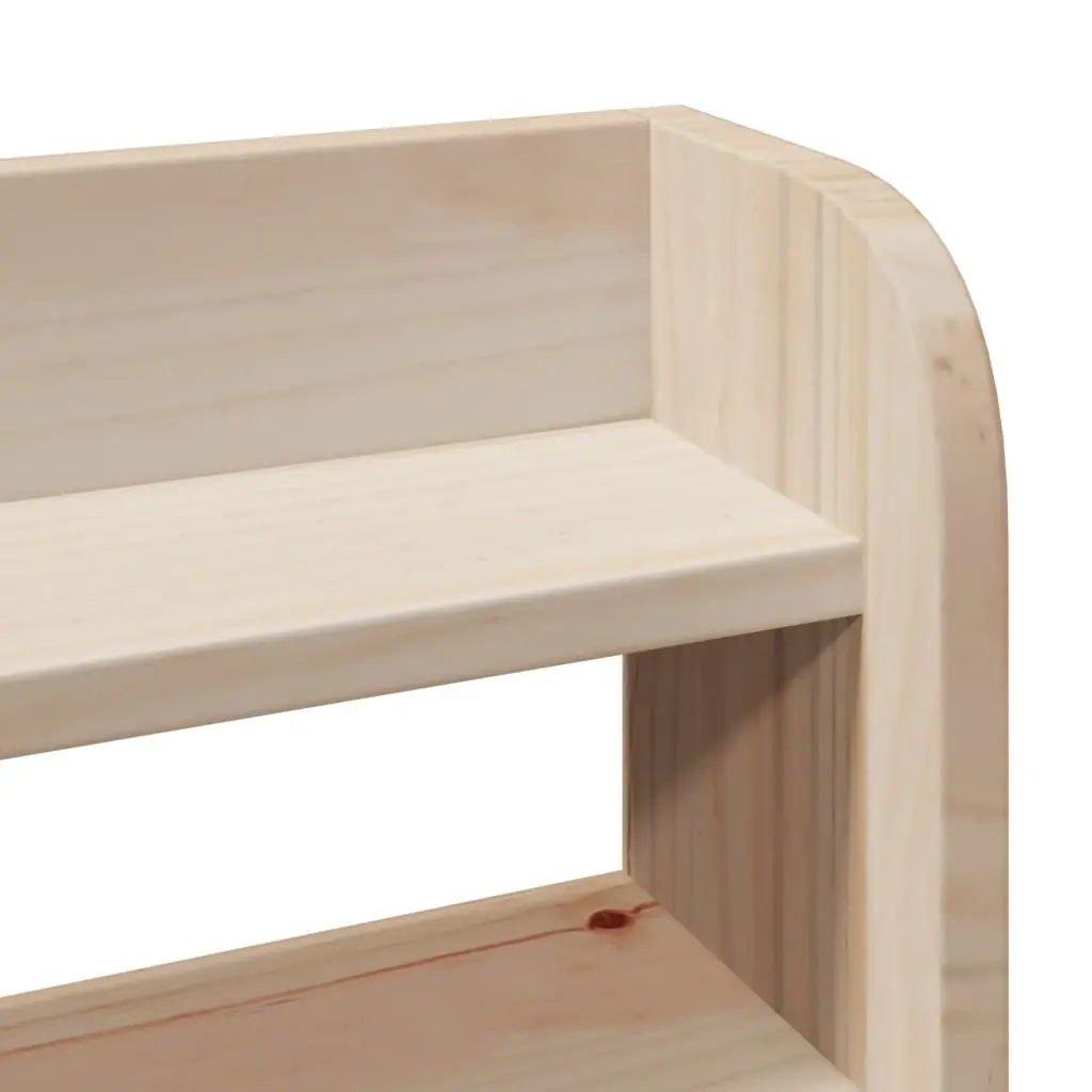 Solid Wood Bed Frame with Headboard Storage Shelves 150x200 cm Brown