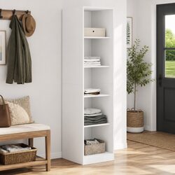 5 Compartment White Wardrobe Cupboard, Engineered Wood