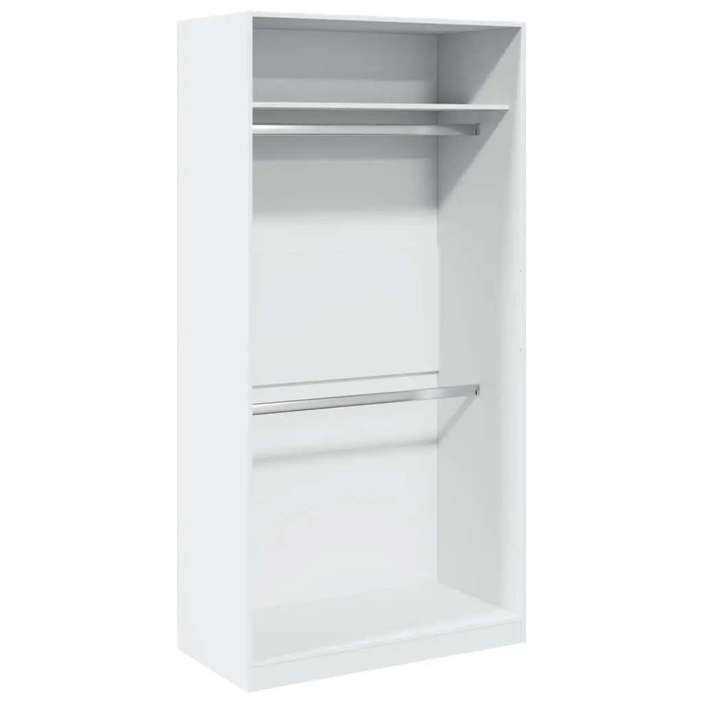 Wardrobe Compact Storage 100x50x200cm Engineered Wood White