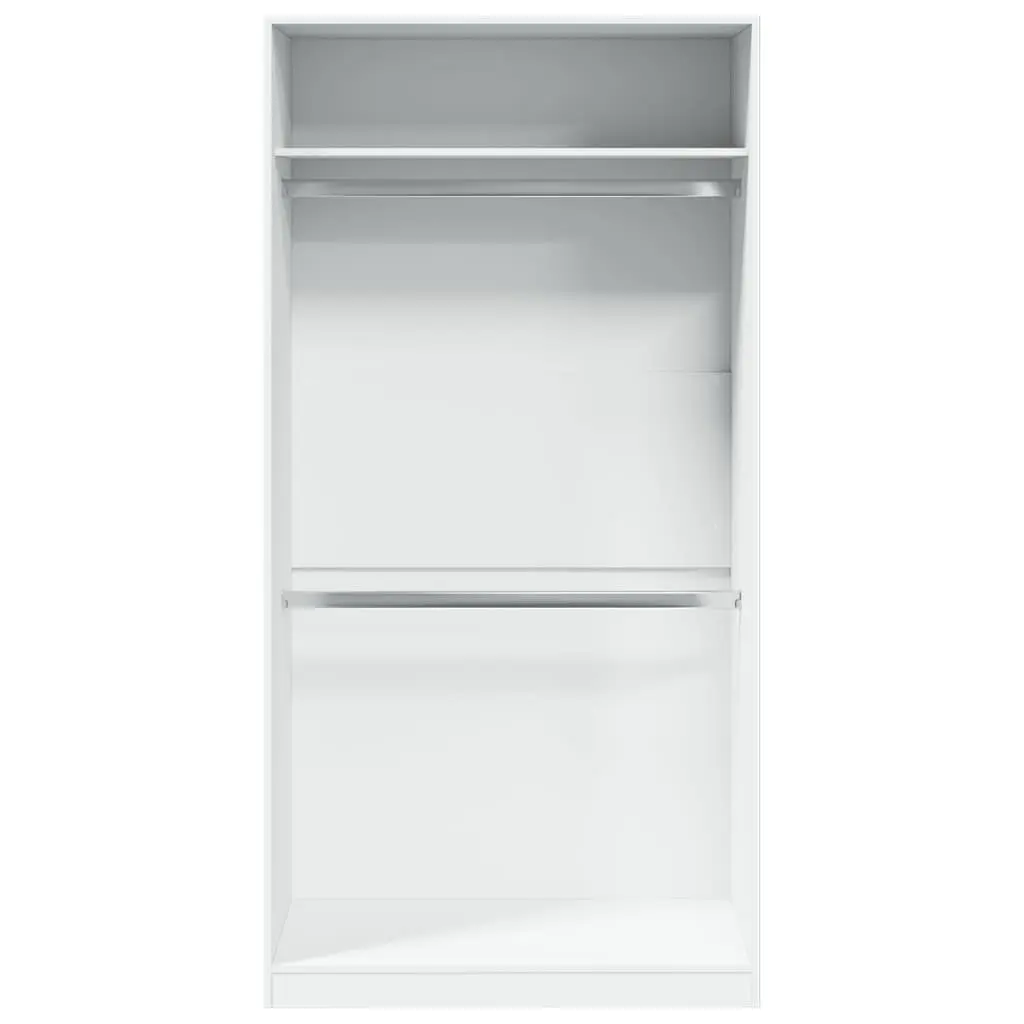 Wardrobe Compact Storage 100x50x200cm Engineered Wood White