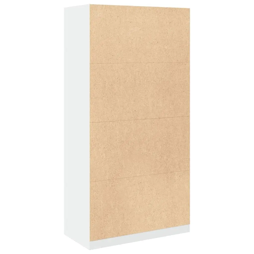 Wardrobe Compact Storage 100x50x200cm Engineered Wood White