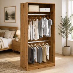 Engineered Wood Wardrobe Cupboard 100x50x200cm Brown